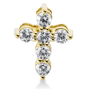 Anhänger Kreuz aus 750 Gelbgold 6 Brillanten 0,49ct TW-SI 14,1x10,5mm