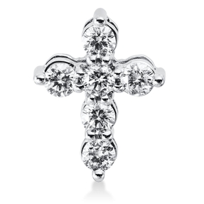 Anhänger Kreuz aus 750 Weißgold 6 Brillanten 0,49ct TW-SI 14,1x10,5mm