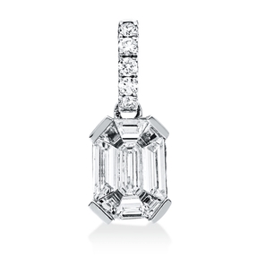 Anhänger aus 750 Gold Weißgold 14 Diamanten 0,4ct 14,3x5,8mm