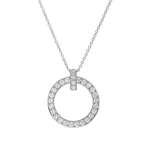 Collier aus 750 Gold Weißgold 29 Brillanten 0,97ct TW-SI L:45,7cm