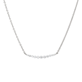 Collier aus 750 Gold Weißgold 11 Diamanten 0,16ct TW-SI L:45,7cm