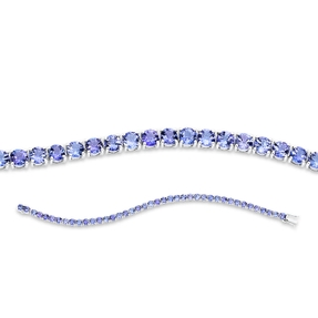 Armband aus 585 Gold Weißgold 41 Tansanite 12,03ct blau B:4mm L:18cm 4er-Krappe