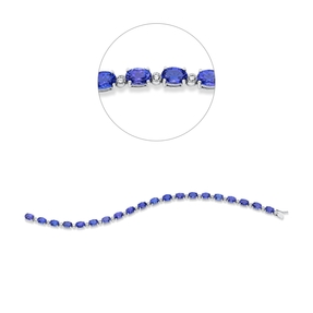 Armband aus 585 Weißgold 20 Tansanite 11,81ct blau 20 Brillanten 0,78ct TW-SI