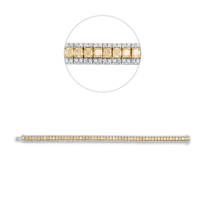 Armband aus 750 Gold gelb/weiß 280 Diamanten 10,34ct L:16,5cm