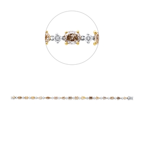 Armband aus 750 Gold gelb/weiß 34 Diamanten 9,14ct L:18,5cm