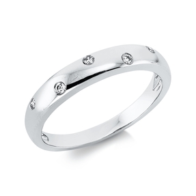 Ring aus 750 Gold Weißgold 5 Brillanten 0,05ct TW-SI B:3,3mm