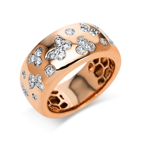 Ring aus 750 Gold weiß/rot 30 Brillanten 0,47ct TW-VSI B:9,9mm