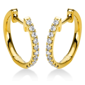 Creolen aus 750 Gold Gelbgold 20 Brillanten 0,19ct TW-SI 13,4x1,4mm