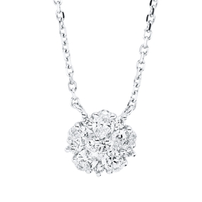 Collier aus 750 Gold Weißgold 11 Diamanten 0,5ct TW-SI L:45cm