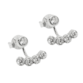 Paar 2-teilige Ohrringe Ohrstecker mit Zirkonia 10x9mm aus 925 Silber