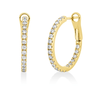 Creolen aus 750 Gold Gelbgold 44 Brillanten 0,7ct TW-SI 18,9x2mm