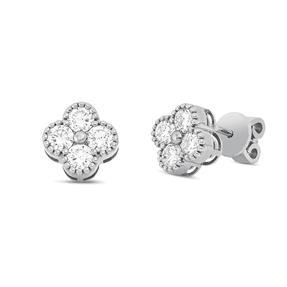 Ohrstecker aus 750 Gold Weißgold 8 Brillanten 0,28ct F-SI 8,4x8,3mm