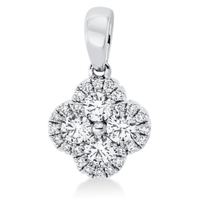 Anhänger aus 750 Gold Weißgold 28 Diamanten 0,44ct TW-SI 15,7x9,4mm mit Öse