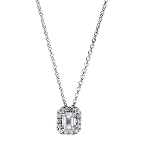 Collier aus 750 Gold Weißgold 15 Diamanten 0,31ct TW-SI L:45cm