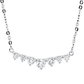 Collier aus 750 Weißgold 6 Brillanten 0,15ct TW-SI 1 Brillant 0,08ct TW-SI L:45cm