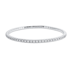 Armband Flex-Band aus 750 Gold Weißgold 69 Brillanten 2ct TW-SI B:3mm 4er-Krappe Armband Flex-Band aus 750 Gold Weißgold 69 Brillanten 2ct TW-SI B:3mm 4er-Krappe