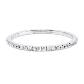 Armband Flex-Band aus 750 Weißgold 51 Brillanten 4,07ct TW-SI B:4,2mm 4er-Krappe Armband Flex-Band aus 750 Weißgold 51 Brillanten 4,07ct TW-SI B:4,2mm 4er-Krappe