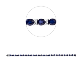 Armband aus 750 Weißgold 26 Saphire 11,35ct blau 54 Brillanten 0,47ct TW-SI Armband aus 750 Weißgold 26 Saphire 11,35ct blau 54 Brillanten 0,47ct TW-SI