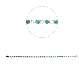 Armband aus 585 Weißgold 31 Smaragde 1,76ct grün 32 Brillanten 1,87ct TW-SI Armband aus 585 Weißgold 31 Smaragde 1,76ct grün 32 Brillanten 1,87ct TW-SI