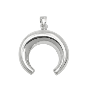 Anhänger Viertelmond Mondsichel 17x19mm aus 925 Silber gewölbt glänzend