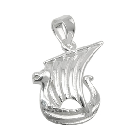 Anhänger kleines Wikingerschiff Schiff 17x11mm aus 925 Silber glänzend