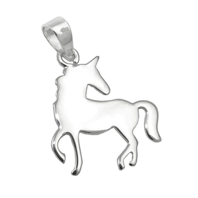 Anhänger Einhorn 16x14mm aus 925 Silber schlicht flach glänzend