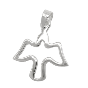 Anhänger stilisierte Taube Silhouette 19x18mm aus 925 Silber glänzend