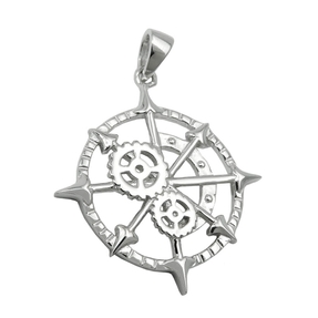Anhänger nautisches Messgerät Seefahrt Navigation 22mm 925 Silber rhodiniert