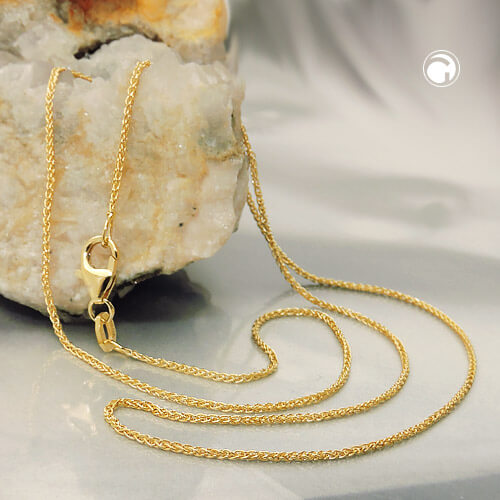 Kette 1.1mm Zopfkette 9Kt 375 Gold 45cm