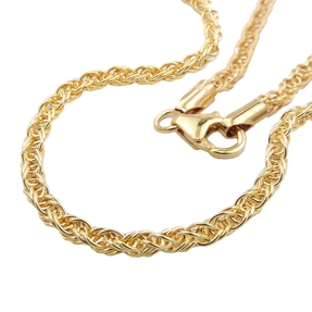 3mm Armband Fantasie-Zopfkette aus 9Kt 375 Gold Gelbgold 19cm