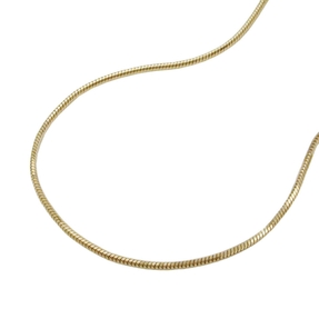 0,8mm feine Schlangenkette Halskette Collier 5-kant 9Kt 375 Gold Gelbgold 42cm