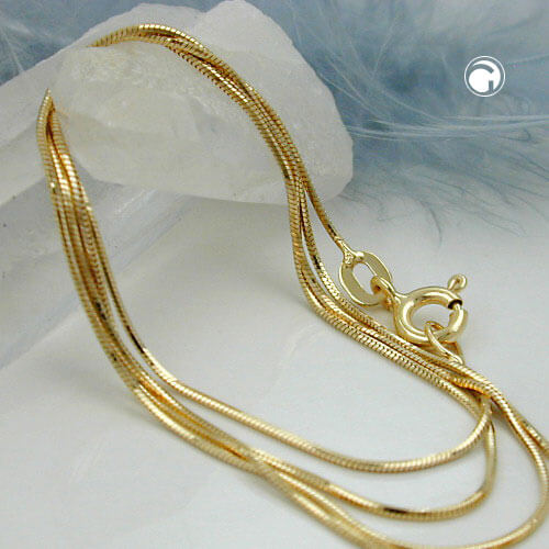 Kette 0.8mm Schlange 5-kant 9Kt 375 Gold 42cm