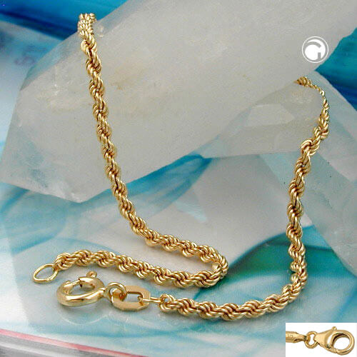 Armband 3.3mm Kordelkette 9Kt 375 Gold 21cm