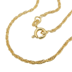 1,6mm Armband Doppelanker gedreht Armkette aus 9Kt 375 Gold Gelbgold 19cm