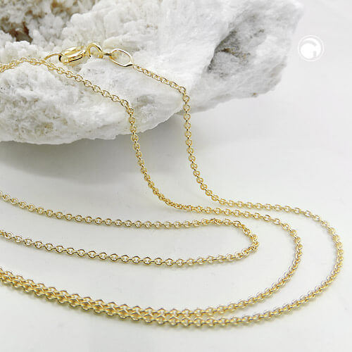 Kette 1.1mm Ankerkette rund 9Kt 375 Gold 38cm