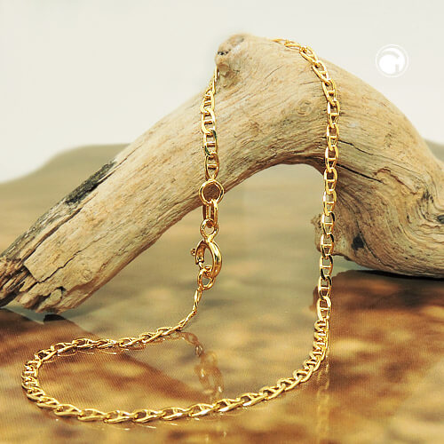 Kette 2mm Stegpanzer glänzend 9Kt 375 Gold 45cm