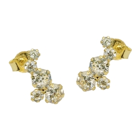 Paar Ohrstecker Ohrring 12x6mm Bogen je 5 Zirkonia aus 9Kt 375 Gold Gelbgold Paar Ohrstecker Ohrring 12x6mm Bogen je 5 Zirkonia aus 9Kt 375 Gold Gelbgold