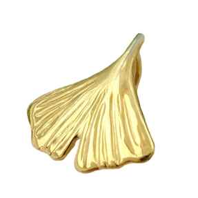 Anhänger Ginkgoblatt 12x12mm aus 9Kt 375 Gold Gelbgold glänzend
