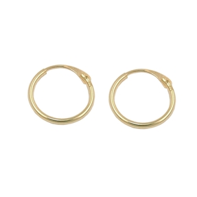 Paar kleine Creolen Ø10mm Drahtcreole 9Kt 375 Gold Gelbgold Ohrringe glänzend Paar kleine Creolen Ø10mm Drahtcreole 9Kt 375 Gold Gelbgold Ohrringe glänzend