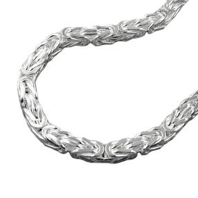6mm Königskette Halskette Collier diamantiert aus 925 Silber 60cm Herren
