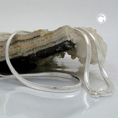 Kette 4mm Schlange flach glänzend 925 Silber 38cm