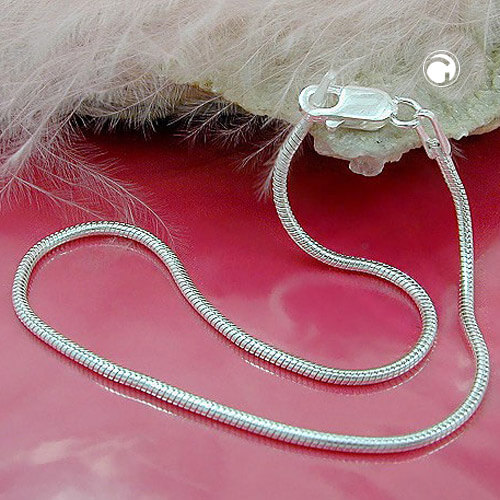 Kette 1.3mm runde Schlangenkette 925 Silber 80cm