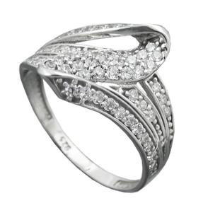 Eleganter Ring Damenring mit weißen Zirkonia 925 Silber
