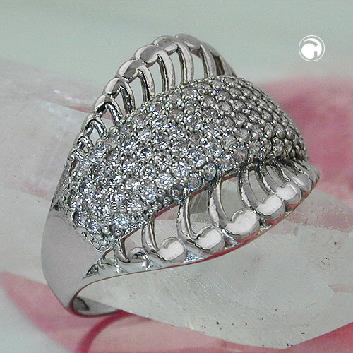 Ring mit vielen Zirkonia 925 Silber