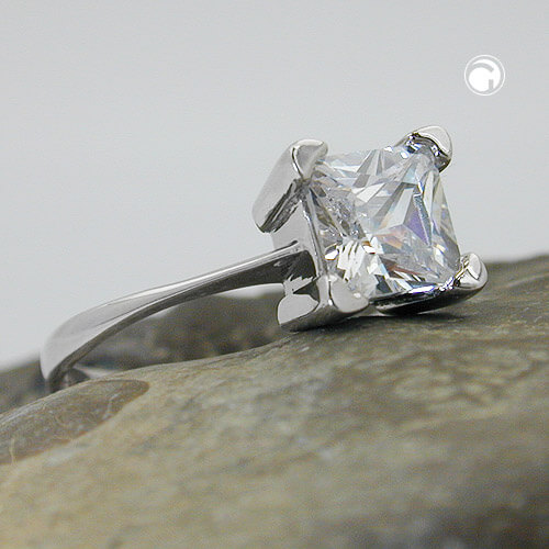 Ring Solitär mit Zirkonia 925 Silber
