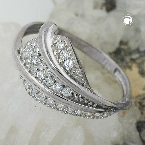 Ring mit Zirkonia besetzt 925 Silber