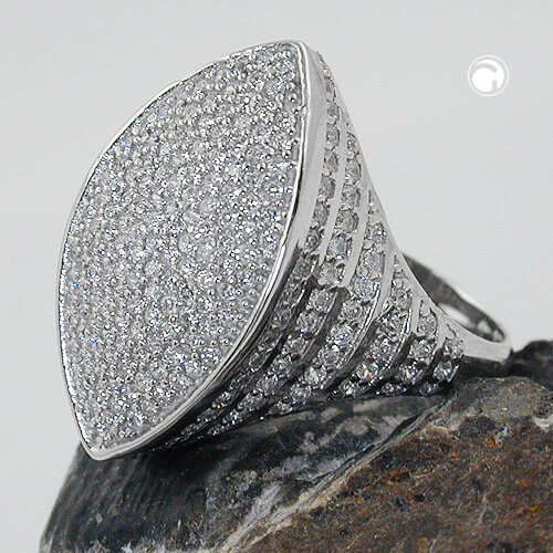 Ring mit sehr vielen Zirkonias 925 Silber