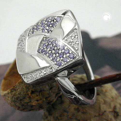 Ring Viereck Zirkonia 925 Silber