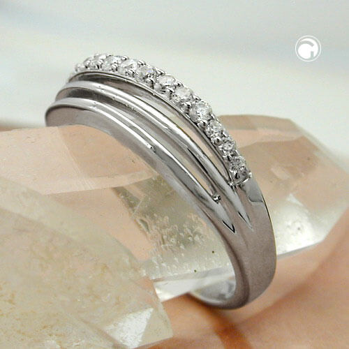 Ring mit Zirkonia am Rand 925 Silber
