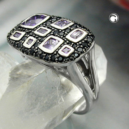 Ring in Viereckform 925 Silber